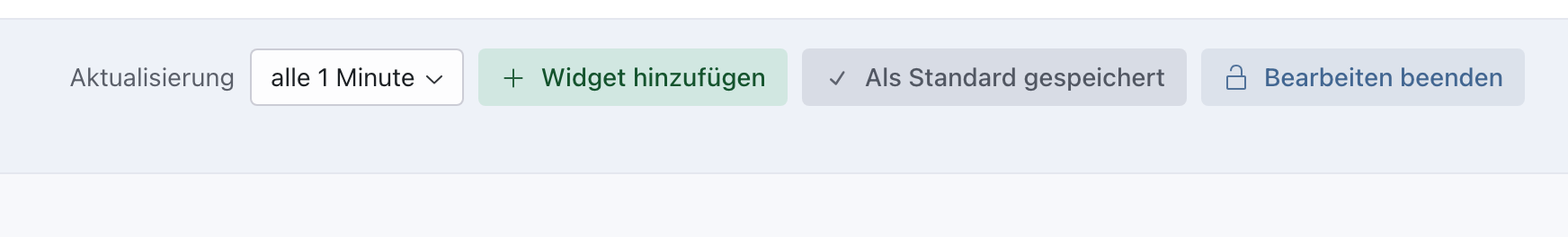 Kopf der Startseite mit dem Knopf Als Standard gespeichert und Haken