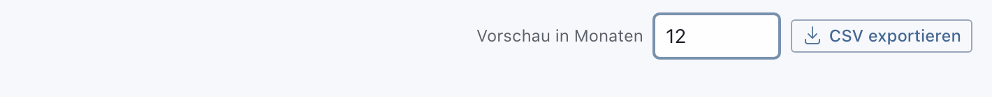 Feld Vorschau in Monaten mit dem Wert 12