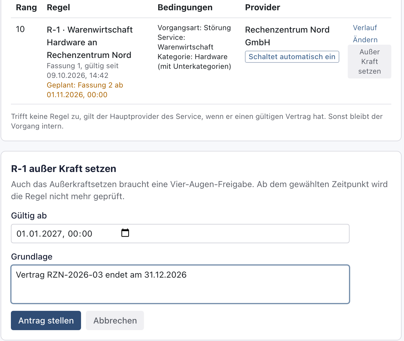 Abschnitt R-1 außer Kraft setzen mit Gültig ab 01.01.2027 und Grundlage